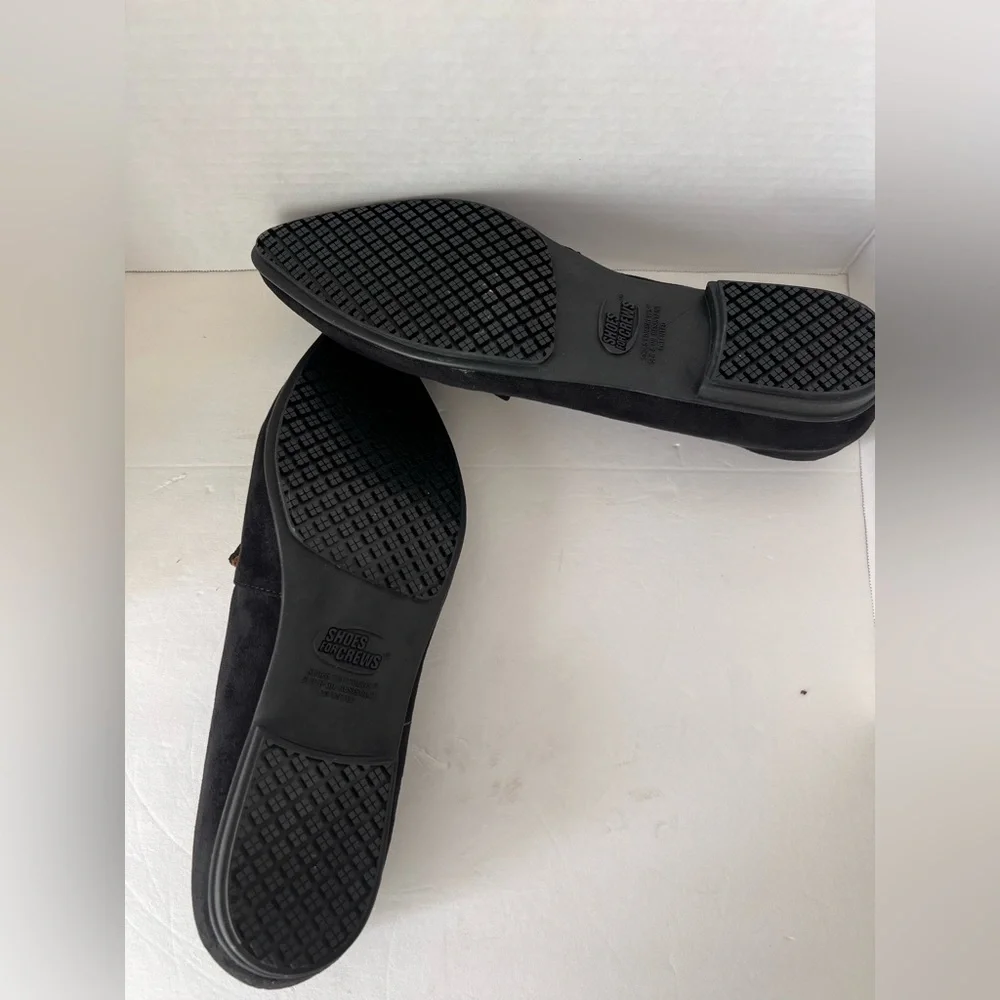 Shoes For Crews Black Suede Slip-Ons